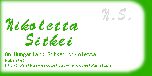 nikoletta sitkei business card